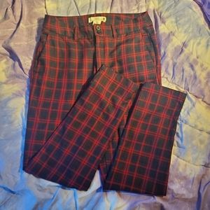 Red and Navy Plaid Pants